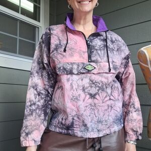 Vintage CP 80s 90s Gotcha Lightweight Pull Over Oversized Sz S Tiedye Shark